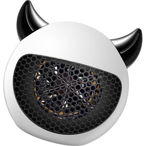 Mini chauffage électrique rapide à température constante, forme diable mignonne, compact portable, prise CN 220V, blanc, pour espace réduit. (1/5)
