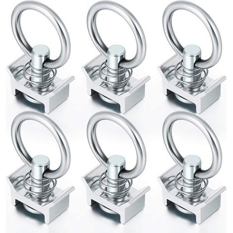 6pcs Pions Simples avec Anneau 1000 kg pions d'arrimage aéro pour Rail d'arrimage aéronautique pion d'ancrage Anneau (1/5)