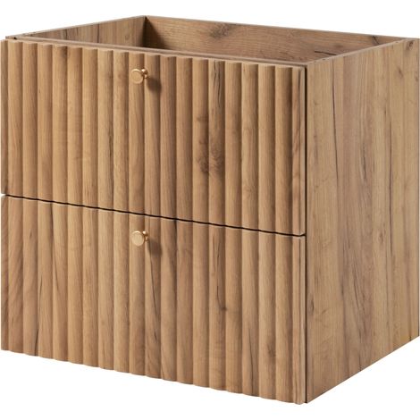 Meuble sous vasque suspendu BELLO chêne Craft 60 cm (1/5)