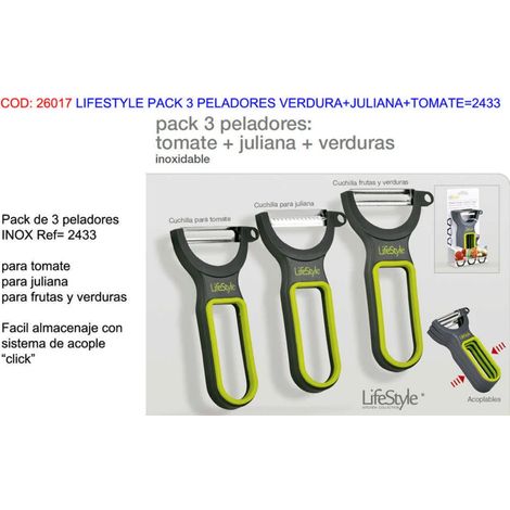 Lifestyle 3er-Pack Julienne-Tomaten-Gemüseschäler 2433