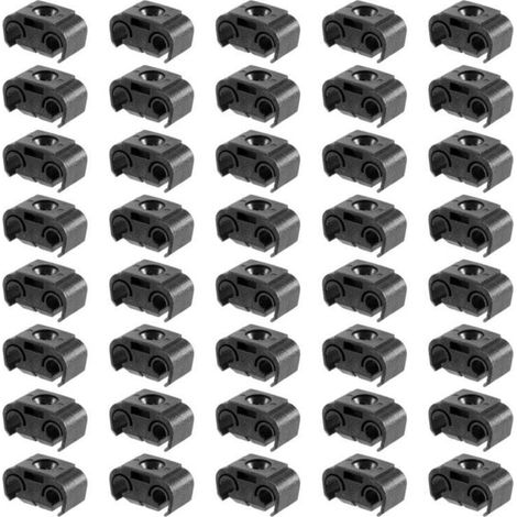 40 Pièces Attache Double Câble Tuyau Frein 4.75mm Noir Support Ligne Retenue (1/4)