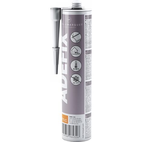 Assembly adhesive for mouldings NMC ADEFIX Noel Marquet strong water-based repair filler acrylic glue for indoor installation and seam joints white 310 ml (1/2)