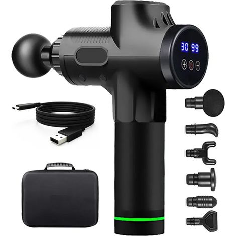 Pistolet de massage fascial électrique à percussion pour le corps, la nuque et le dos, massage en profondeur, relaxation musculaire, soulagement de la douleur et remise en forme03075-AquaForge