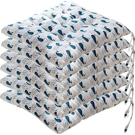 Lot de 6 galettes de Chaise, 40x40 Coussins de Siège Décoration, Coussin de Chaise Coussins de Jardin, Style H (1/4)