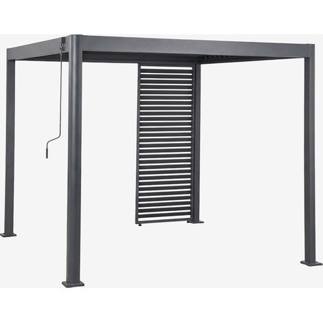 Pergola bioclimatique en aluminium avec lames et panneau Druvia SKLUM Gris Graphite (1/5)
