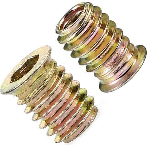Insert Ecrou M8 - Filetage Exterieur Hexagonal - Pour Renforcement Bois - 50 Pièces (1/5)