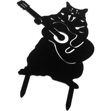 Black Chat Silhouette Jardin Pieu Animal Jardin Pieu Décoratif Y Cour Décoratif Panneau Art pour Jardin Pelouse Halloween Fête des Vacances Extérieur Décor de Chat Noir (1/5)