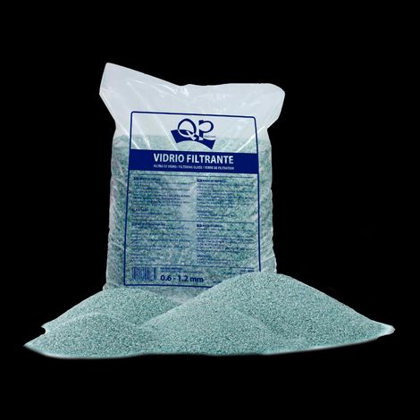 Verre filtrant QP 0,6-1,2 mm. sac de 20 kgs.