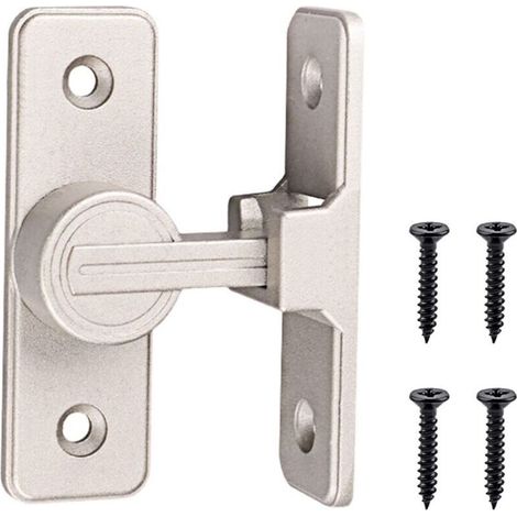 Verrou Serrure De Fermeture Porte Interieure Coulissante De Lumineux 90° Loquet De Crochet A Porte Bascule Boulon De Verrouillage De Boucle Moraillon Antivol Verrous De Porte Lu (1/4)
