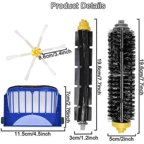 Kit d'accessoires de rechange pour aspirateurs robots séries 600, 694, 692, 690, 680, 660, 665, 651, 650 et 614 (P2025050900567 - Couleur de l'image : SZRH)