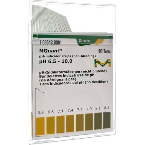 MQuant pH Indikatorstäbchen 6,5-10,0 (VE= 100 Stck.), nicht blutend