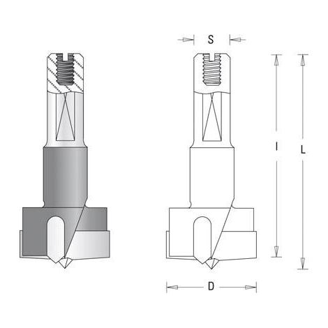 Guhdo HW-Zylinderkopfbohrer Z2+V2 D15 S10x26 L57,5 rechts