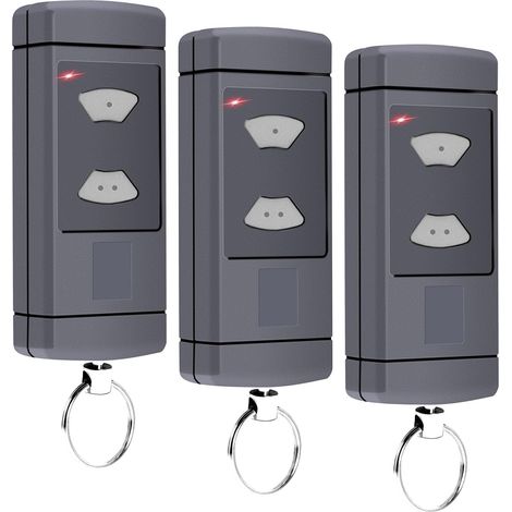 Set mit 3 tragbaren Sendern, kompatibel mit Hörmann – 40,685 MHz – für Hörmann Garagentore HSM2-40, HSM4-40, HSE2-40, HSE4-40, HS2-40, HS4-40, 2 Kanäle (1/5)