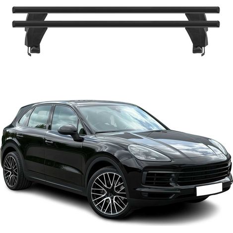 OMAC Dachträger Querträger Alu für Porsche Cayenne III 2019-2026 – Abschließbar – T-Nut – City-Crash-getestet – Max. 50 kg Schwarz (1/5)