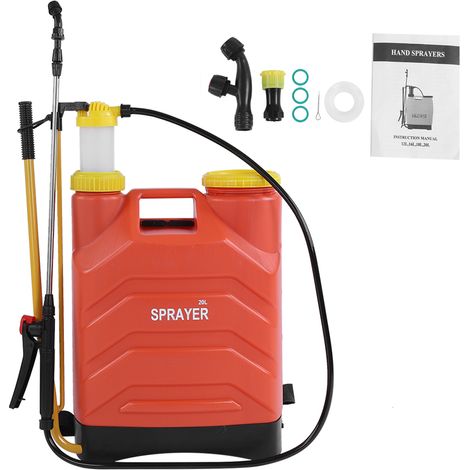 Pulvérisateur à dos manuel 20L pour jardinage agricole en PP/PE robuste avec 3 buses et sangles réglables (1/5)