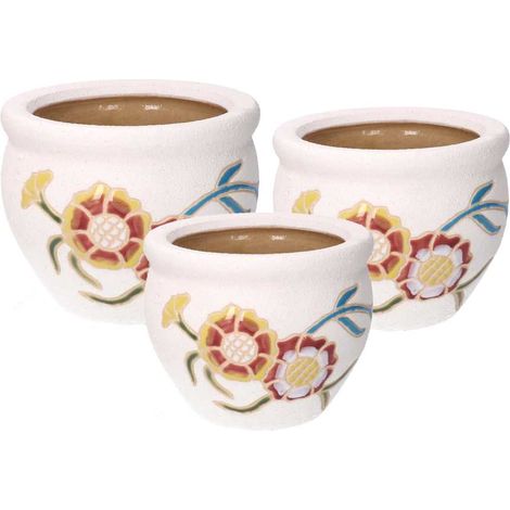Coprivaso ceramica 1-3 girasole chiaro cm30h21 (1/2)