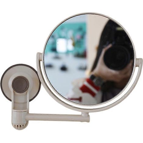 Miroir de Salle de Bains avec Ventouse, Miroir de Maquillage Grossissant 1X/3X, Fixation par Ventouse, Double Face, pour Toilette et Coiffure (1/5)