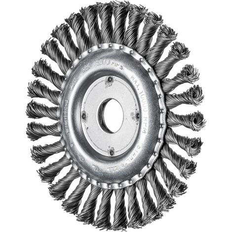 Brosse ronde tressée PFERD TOOLS RBG Ø150x13x22,2 mm, fil d'acier Ø0,60, meuleuse d'angle (1/5)
