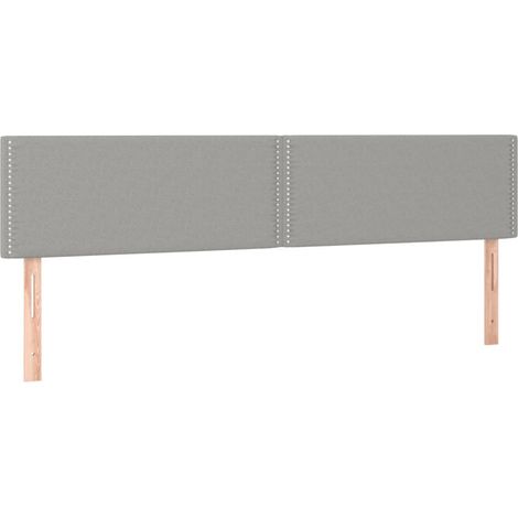 Testiera letto accessorio camera da letto mobile LED 180 x 5 x 78/88 cm tessuto grigio chiaro TDL0201344