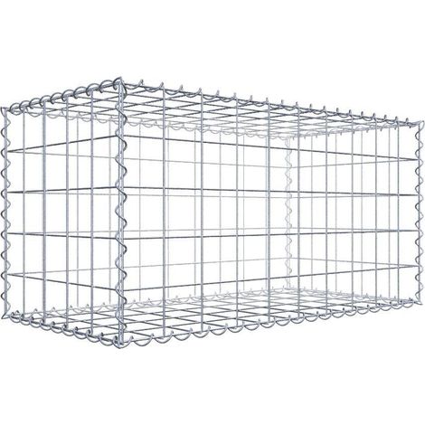 Gabion 100 cm x 50 cm x 50 cm – Mailles 10 x 10 cm – Construction en fil de fer galvanisé – Résistance à la corrosion – Montage rapide avec spirales – Gabiona