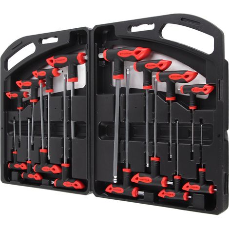 Jeu de 16 clés Allen en étoile T-Handle, embout sphérique 2, tournevis de réparation, outils à main professionnels (1/5)