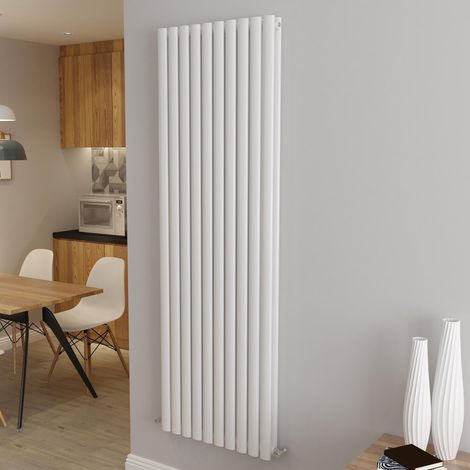 AICA Oval Column Designer Radiator Central Heating Vertical 1800x590mm Double White