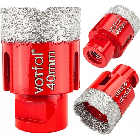 Trapano a corona diamantato 40 mm M14 gres piastrelle pietra smalto (1/4)