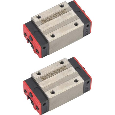 Lot de 2 blocs de guidage linéaires miniatures HGH15CA en acier. (1/5)