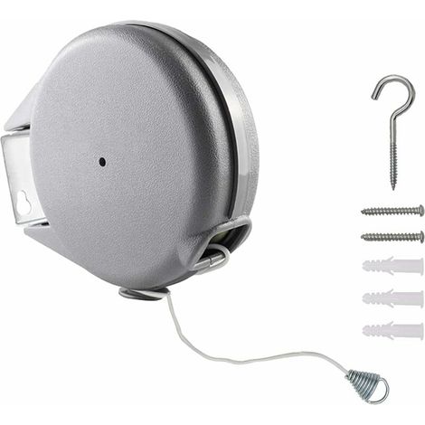 Corde à linge Rétractable, 12M Étendoir à linge Corde à Linge Rétractable Antidérapante Fil à Linge Corde à Linge Portable Camping Étendoirs Amovible (1/5)