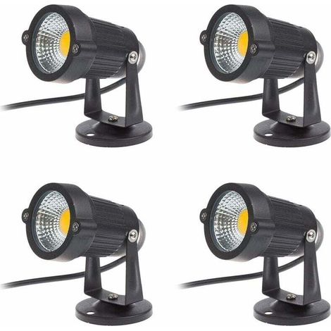 4er-Set LED-Strahler, 3 W, 220 V, verstellbare Gartenstrahler, Außenbeleuchtung für Garten und Terrasse - Crezuo (1/4)