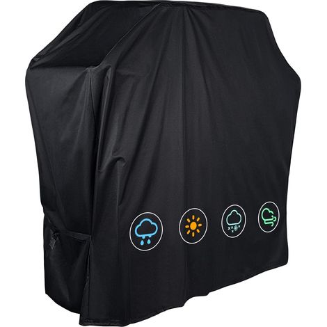 Housse de Protection pour Barbecue à gaz - Étanche à la Pluie - Résistante à la déchirure et à la poussière - avec Sangles Autocollantes et Sac de Rangement (Rond 77 x 90 cm)