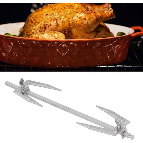 Grille à poulet, support pour cuisses de poulet, fourchette à rôtir rotative en acier inoxydable, fourchette à poulet, accessoires de cuisson, ustensiles de barbecue, accessoires de cuisson