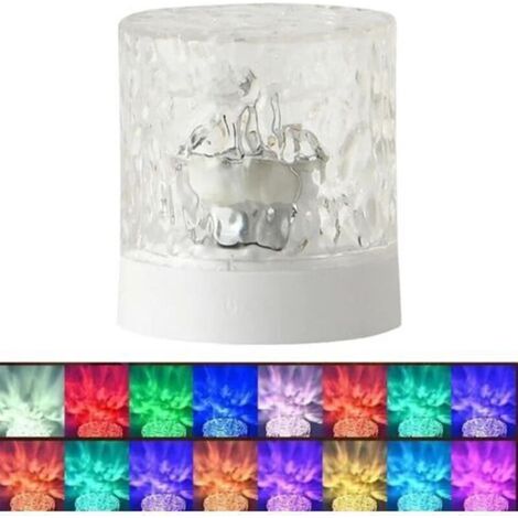 Projecteur de lumière d'ondulation d'eau, lampe de projection d'ondulation d'eau - Lumière d'ambiance d'ondulation d'eau, lampe d'ondulation d'eau 16 couleurs lumière d'ambiance romantique, lumière