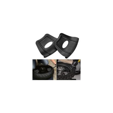 Une paire de protections de jante universelles pour motos et véhicules tout-terrain Lntyq, noires.