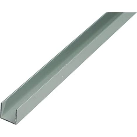 Alberts 471965 Profilo a U, alluminio, anodizzato argento, 1000 x 25 x 25 mm (1/4)