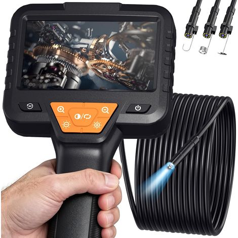 10m Camera Endoscopique avec Éclairage - Endoscope Étanche IP67 avec écran IPS 4,3 Pouces, Camera Inspection Canalisation HD 1080P avec 8 LED Réglables, pour la Plomberie et Les Moteurs Automobiles (1/5)