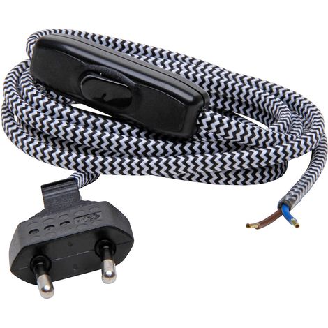 Kopp 140315002 - Cavo elettrico europeo, 2 m, colore: Bianco/Nero