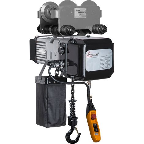 DELTA Elektrischer Kettenzug DTY mit Handfahrwerk - 400V - Tragkraft 0,25t Hubhöhe 6m 1 Geschwindigkeit