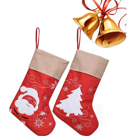 2 bas de Noël - pour les sachets de bonbons de Noël - Père Noël (1/5)
