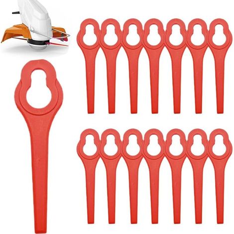 15 Pièces Lames en Plastique de Rechange pour Coupe-Bordures, Lames en Plastique, Lames de Grass Trimmer Brush Cutter, Tondeuse à Gazon en Plastique Lames, Coupe Bordure en Plastique Rouge (1/5)