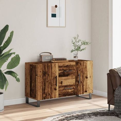 Buffet de Cuisine en Bois Vintage 100x36x60 cm, Meuble Rangement avec Portes et Tiroirs, Desserte Multifonction pour Salle à Manger et Salon, Style Rustique Chaleureux (1/5)