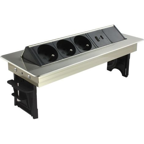 Schwenkbarer Steckdosenblock 3 Steckdosen + 1 USB - 1 USB C Port Arlux Lighting