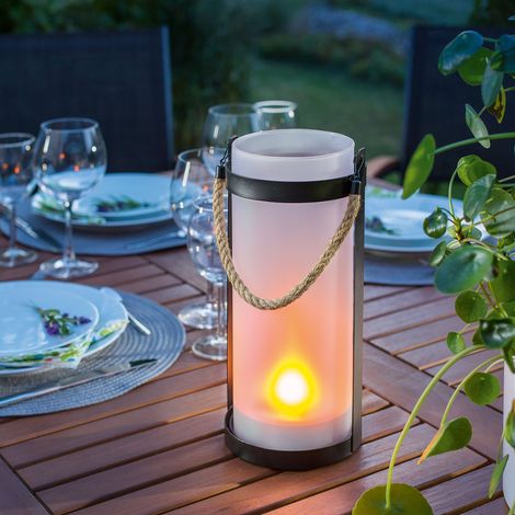 esotec Solarlaterne Jasmin mit Flammeneffekt GLAS METALL IP44 wetterfest 102099 (1/5)