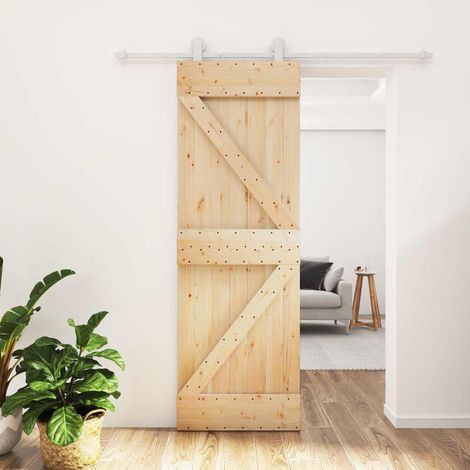 vidaXL Porta scorrevole Naturale e Bianco 70 x 210 cm