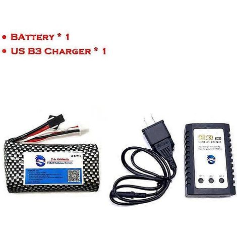 Batterie au lithium 7,4 V 1500 mAh pour voiture télécommandée MN WPL RC, compatible avec les accessoires de bateau, voiture et char télécommandés YDI U12A S033g Q1 TK H101, batterie 18650 7,4 V, charg (1/5)