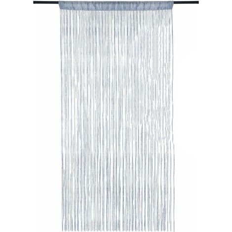 Tenda con perline appesa, 100 x 200 cm, tenda con nappe per porta e finestra, divisorio lucido, volant, linea con nappe (bianco)
