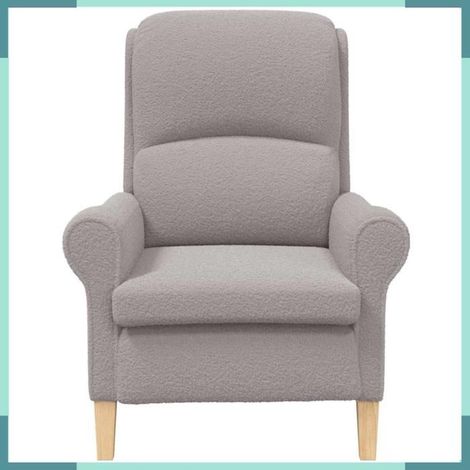 42009851 fauteuil Gris clair 76 x 94 x 102 cm Tissu en Sherpa doux (1/5)