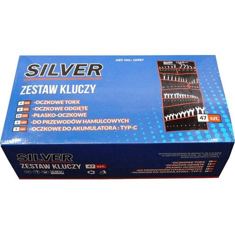 Silver Set di Chiavi a Rolla Professionali 47 Pezzi In Acciaio (1/2)