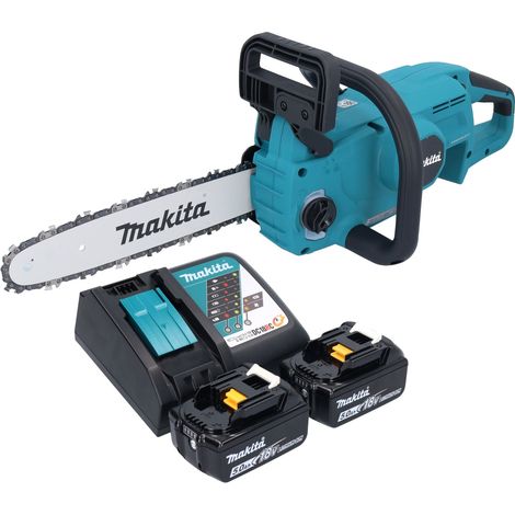 Makita DUC 307 RT2X3 tronçonneuse à chaîne sans fil 18 V 30 cm Brushless + 2x batterie 5,0 Ah + chargeur