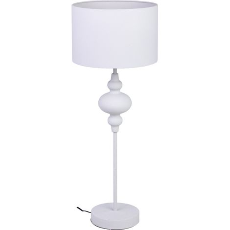 Lámpara de mesa de metal blanco 30x30x80h cm (1/5)